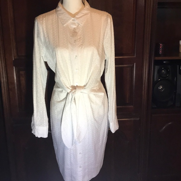 Calvin Klein Dresses & Skirts - Calvin Klein White Eyelet Dress Sz 12